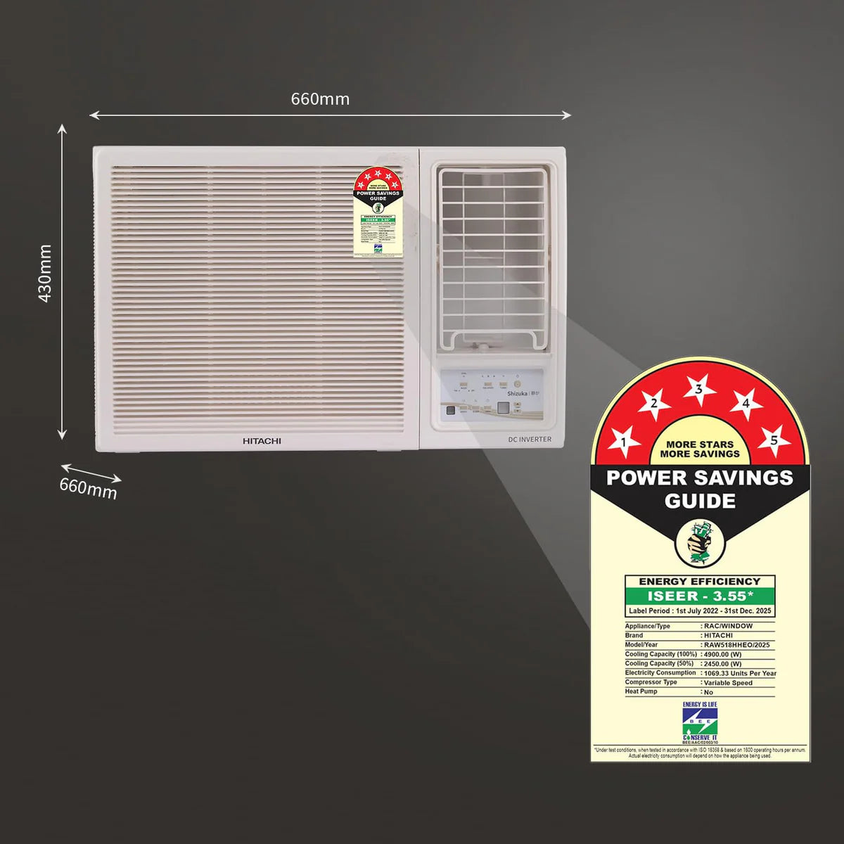 Hitachi Shizuka Inverter Series 1.5 TR - RAW318HHEO