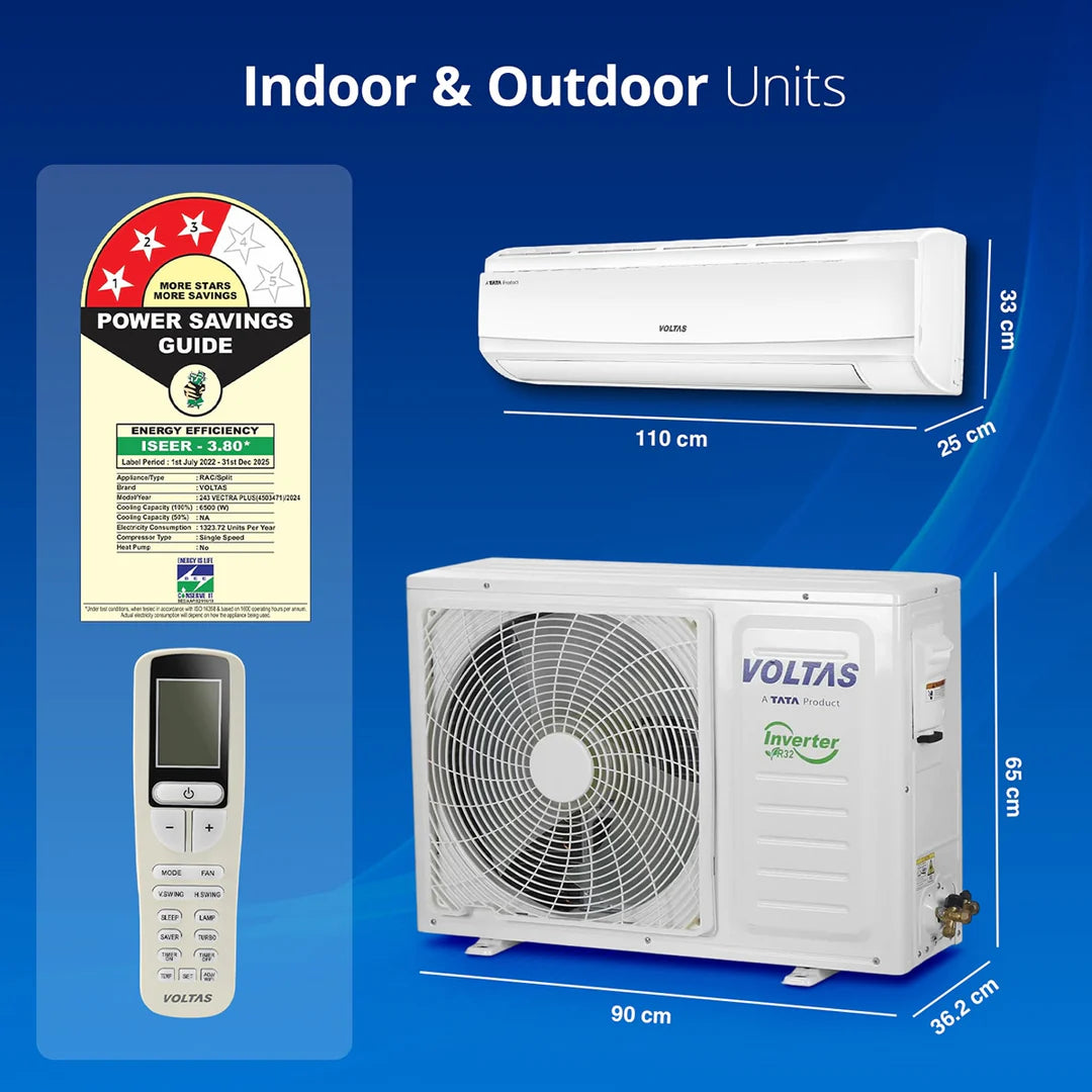Voltas Fixed Speed Split AC, 2 Ton, 3 star - 243 Vectra Plus