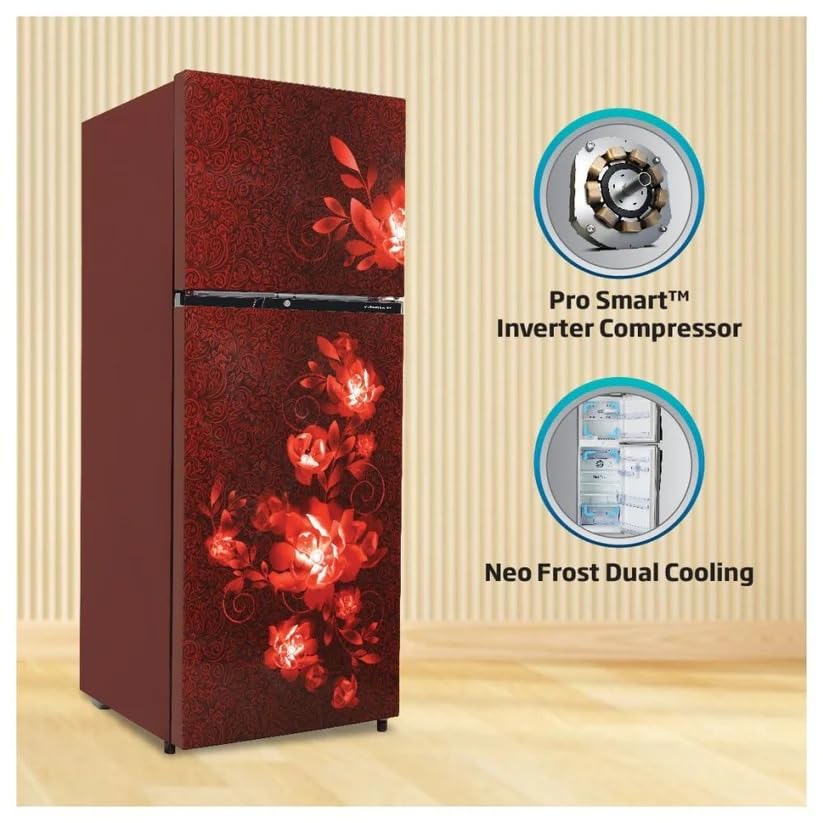 Voltas Beko RFF295D/W0CWR0I0000GD 250L 2 Star Frost Free Double Door Refrigerator Celin Wine