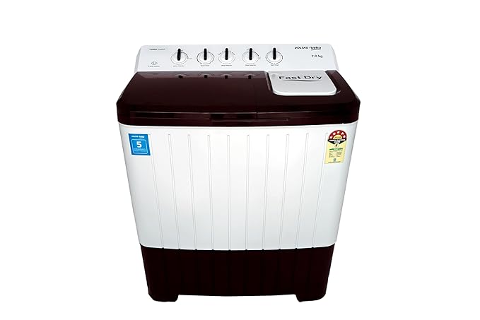 Voltas 7 kg 5 Star Semi Automatic Top Load Washing Machine | WTT70UHA/BRSSWH5POD