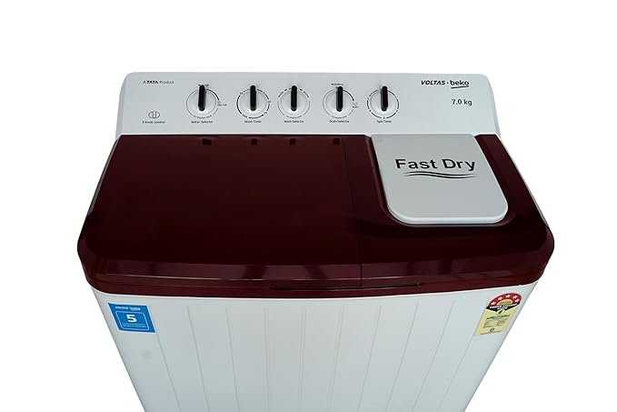 Voltas 7 kg 5 Star Semi Automatic Top Load Washing Machine | WTT70UHA/BRSSWH5POD