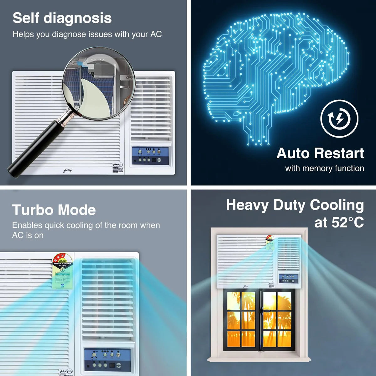 Godrej 1.5 Ton 3 Star Window AC | WFC 18UTC3