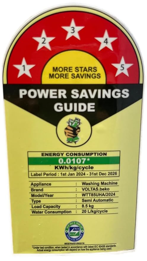 Voltas 8 Kg Semi-Automatic Top Load Washing Machine – 5 Star | WTT80UHA/BRSSWH5PODE