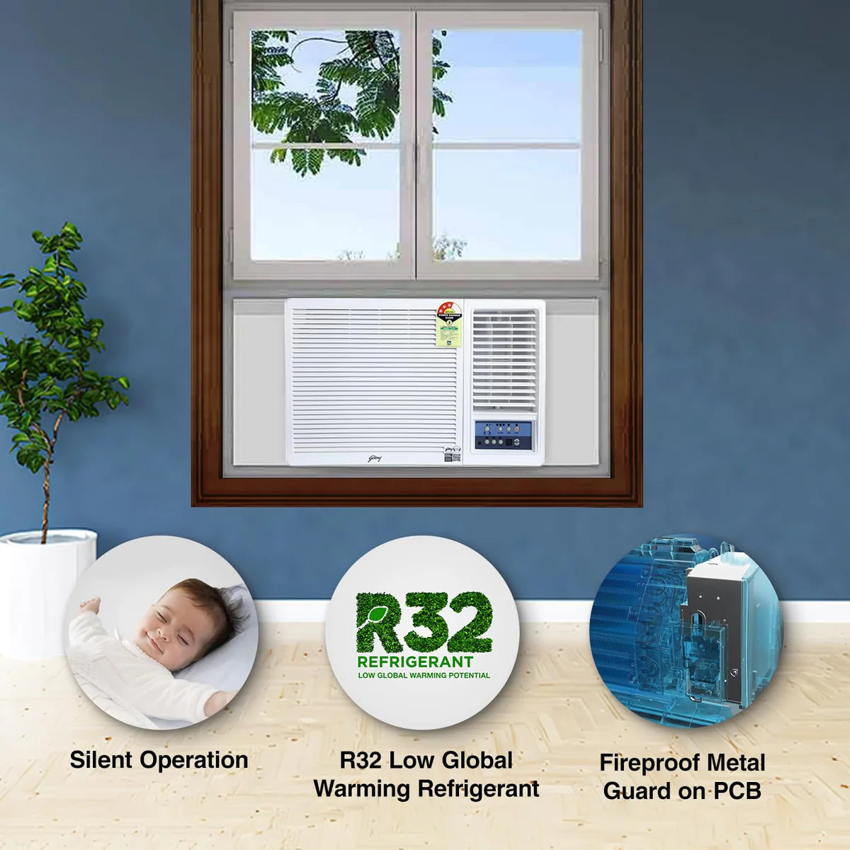 Godrej 1.5 Ton 3 Star Window AC | WFC 18UTC3