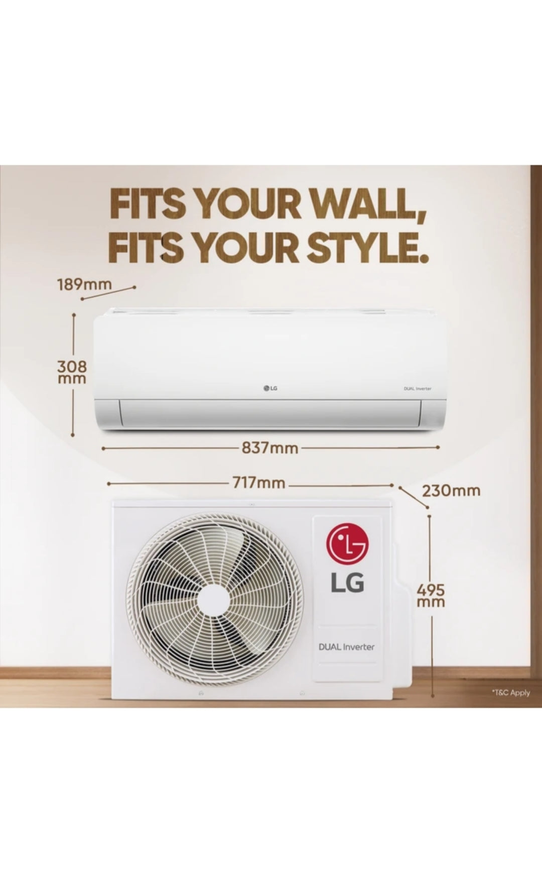 LG 3 Star, 1.5 Ton, Split AC, (BIG INDOOR) ADC Sensor, Auto Clean, Diet Mode+, Viraat Mode, 5.0 kW, 2025 Model(Q19HNXE)