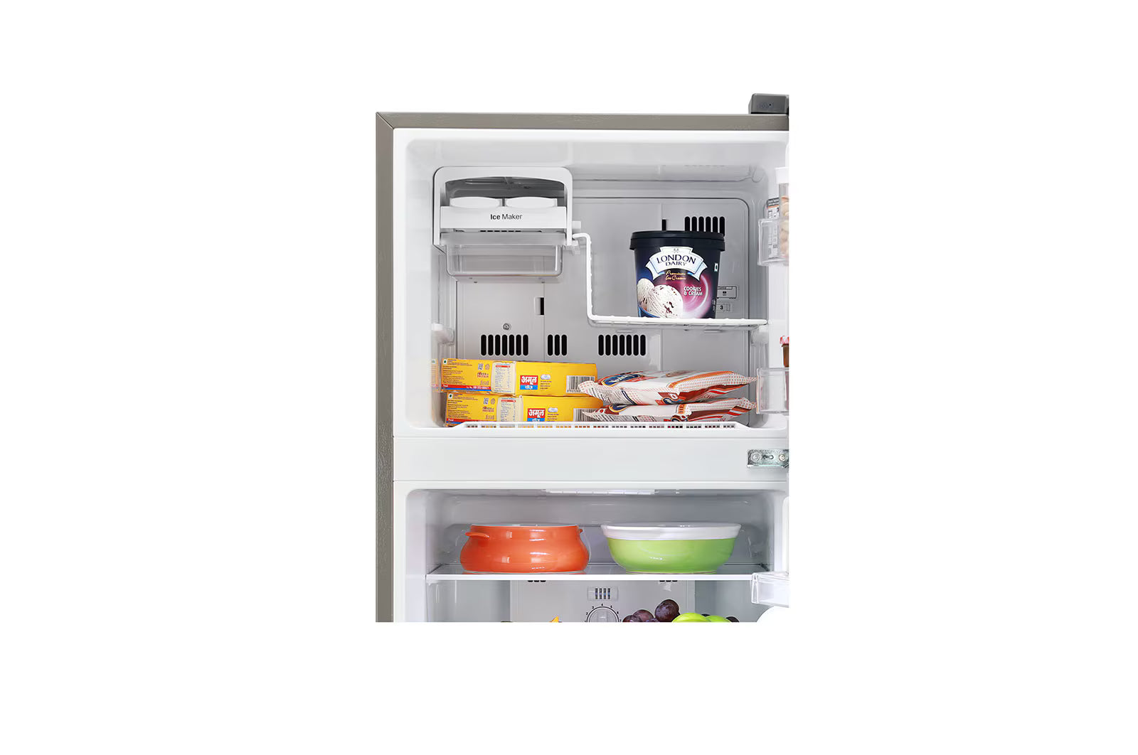 LG 242L, 2 Star, Smart Inverter Compressor, Dazzle Steel Finish, Frost-Free Double Door Refrigerator