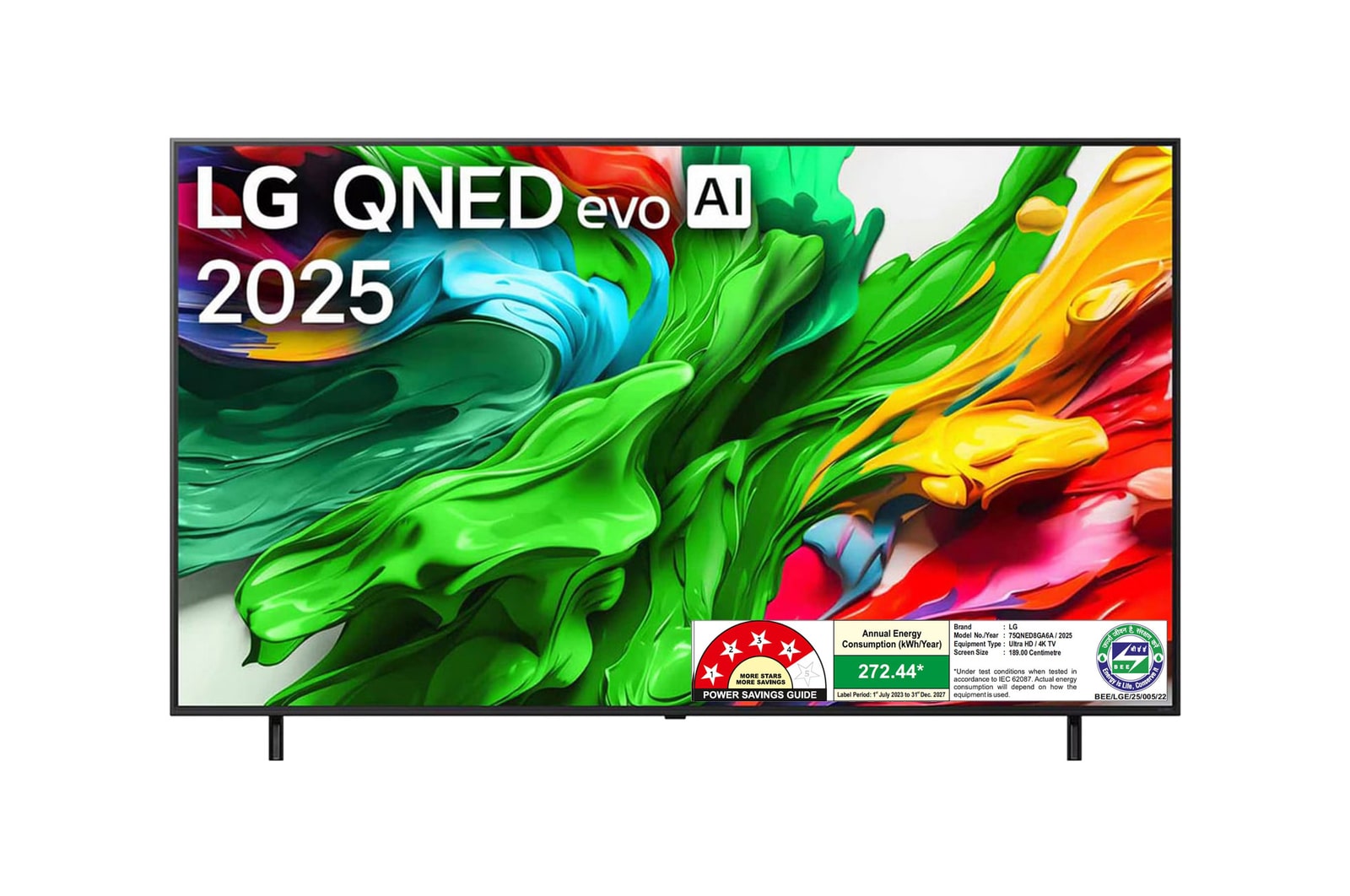LG 189cm (75) 4K QNED 8GA MiniLED Smart TV with α8 AI Processor 4K Gen2, FILMMAKER MODE ™, AI Picture Pro with Dolby Vision & Atmos 2025