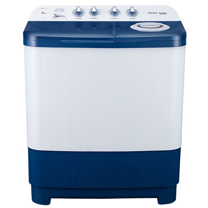 Voltas 8 kg Semi-Automatic Top Loading Washing Machine, 2 Casette Filter | WTT80DBLT